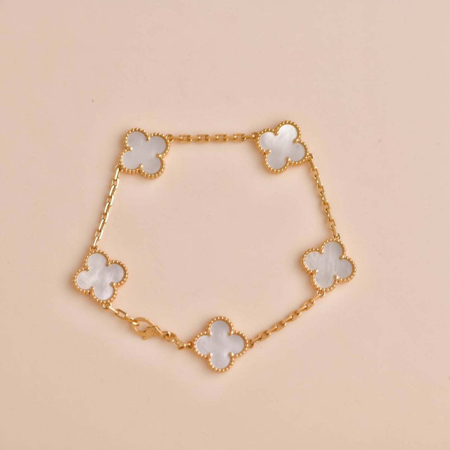 [Rose Jewellery]CLOVER  5 MOTIF WHITE MOP BRACELET