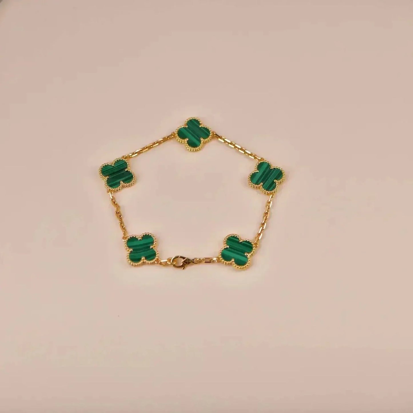 [Rose Jewellery]CLOVER 5 MOTIFS MALACHITE BRACELET