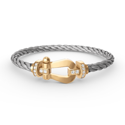 [Rose Jewellery]FORCE LARGE HORSESHOE HALF DIAMOND BRACELET GOLD