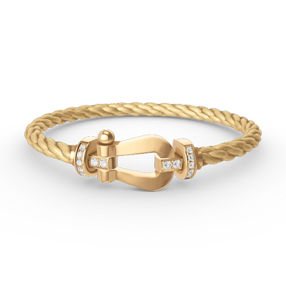 [Rose Jewellery]FORCE LARGE HORSESHOE HALF DIAMOND BRACELET GOLD