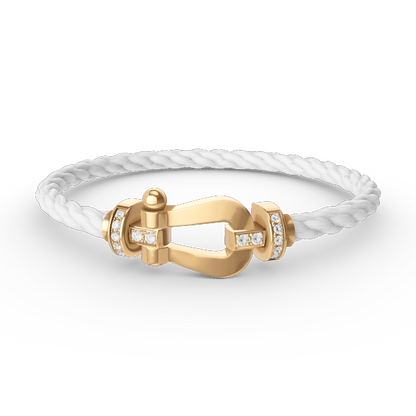 [Rose Jewellery]FORCE LARGE HORSESHOE HALF DIAMOND BRACELET GOLD