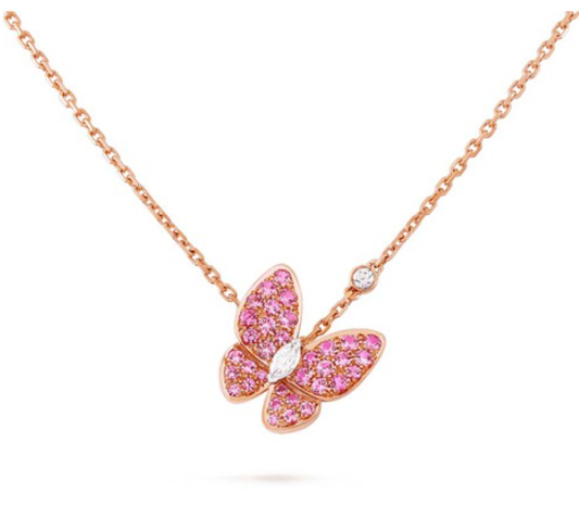 [Rose Jewellery]BUTTERFLY RED DIAMOND ROSE GOLD NECKLACE