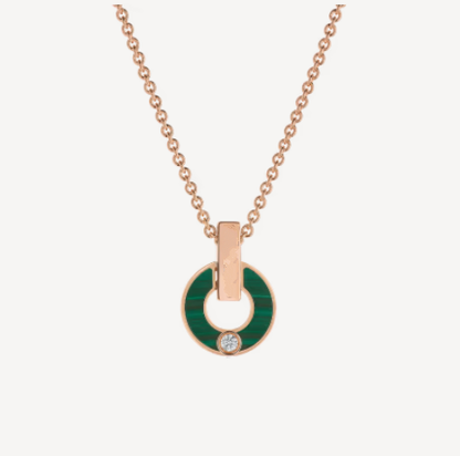 [Rose Jewellery]GARI NECKLACE PINK GOLD MALACHITE