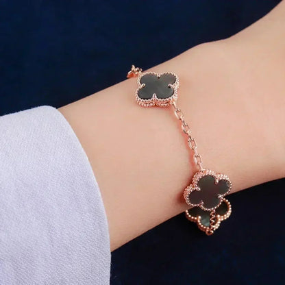 [Rose Jewellery]CLOVER 5 MOTIF GRAY MOP  BRACELET