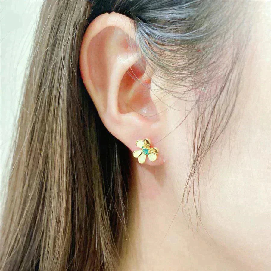 [Rose Jewellery]FRIVOLE  FLOWER MALACHITE EARRINGS