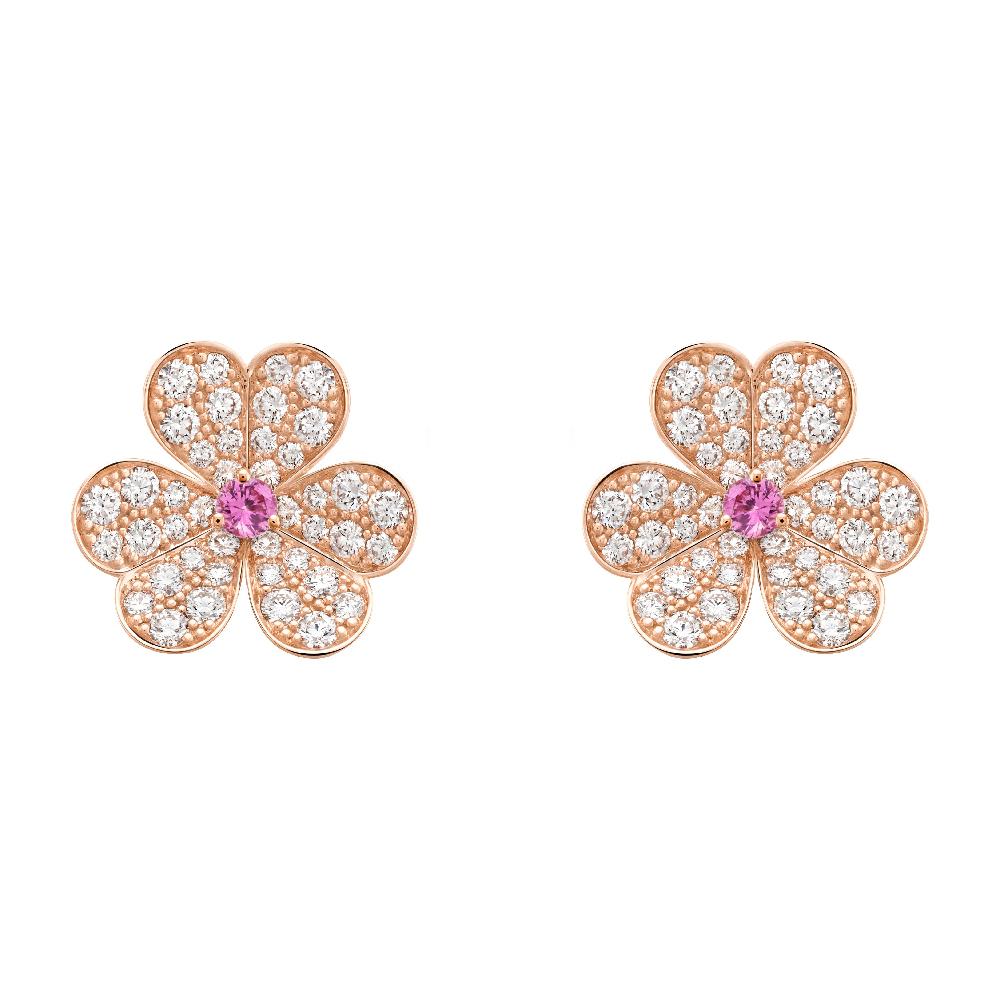 [Rose Jewellery]FRIVOLE PINK GOLD FLOWER DIAMOND EARRINGS