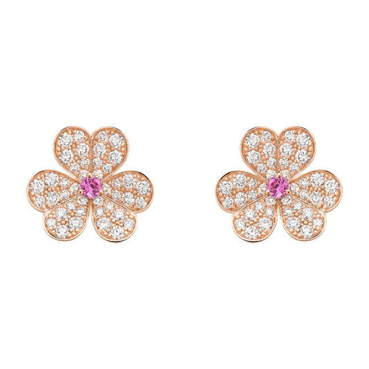 [Rose Jewellery]FRIVOLE PINK GOLD FLOWER DIAMOND EARRINGS