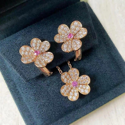 [Rose Jewellery]FRIVOLE PINK GOLD FLOWER DIAMOND EARRINGS