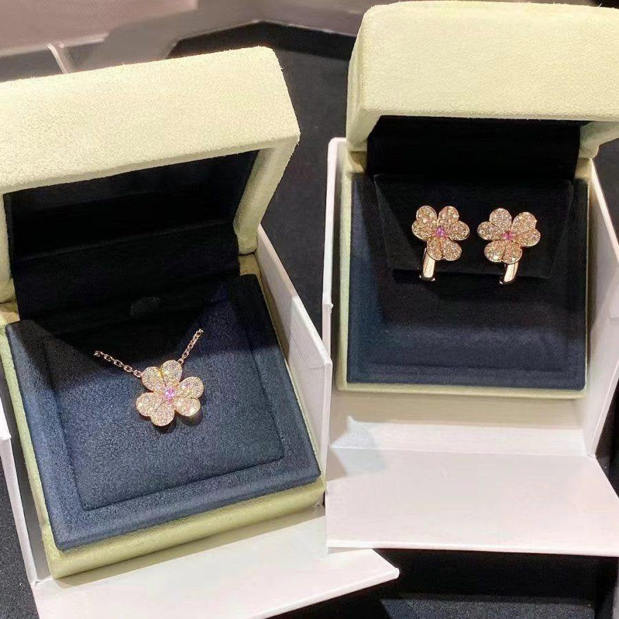 [Rose Jewellery]FRIVOLE PINK GOLD FLOWER DIAMOND EARRINGS