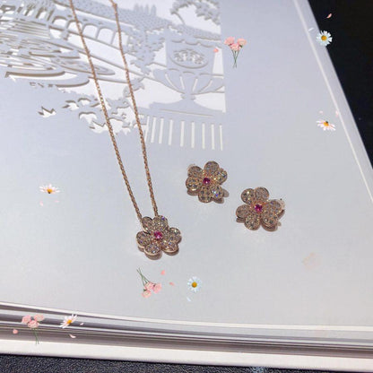 [Rose Jewellery]FRIVOLE ROSE GOLD FLOWER DIAMOND NECKLACE