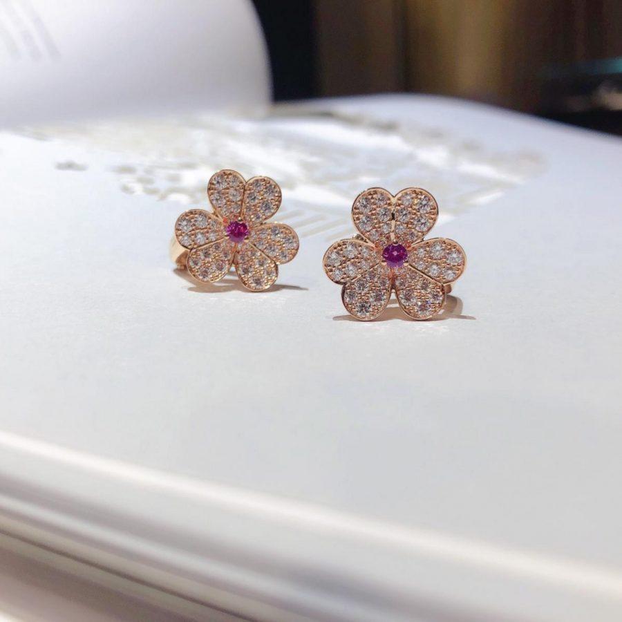 [Rose Jewellery]FRIVOLE PINK GOLD FLOWER DIAMOND EARRINGS