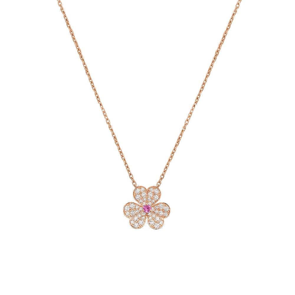 [Rose Jewellery]FRIVOLE ROSE GOLD FLOWER DIAMOND NECKLACE