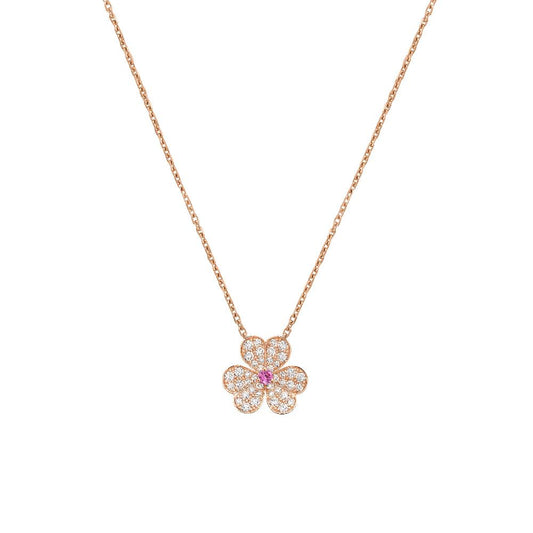 [Rose Jewellery]FRIVOLE ROSE GOLD FLOWER DIAMOND NECKLACE