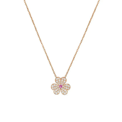 [Rose Jewellery]FRIVOLE ROSE GOLD FLOWER DIAMOND NECKLACE