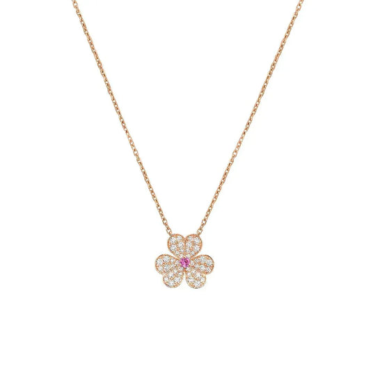 [Rose Jewellery]FRIVOLE ROSE GOLD FLOWER DIAMOND NECKLACE