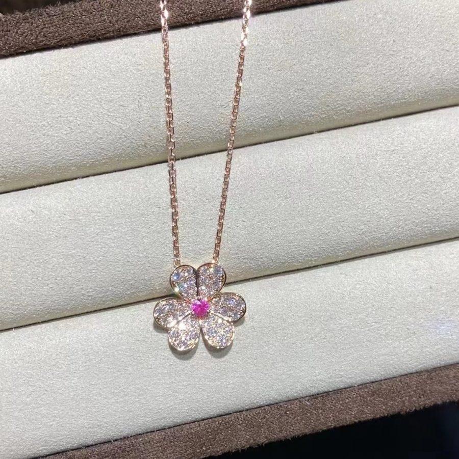 [Rose Jewellery]FRIVOLE ROSE GOLD FLOWER DIAMOND NECKLACE