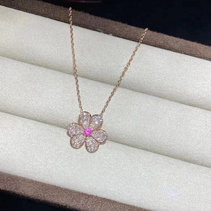 [Rose Jewellery]FRIVOLE ROSE GOLD FLOWER DIAMOND NECKLACE