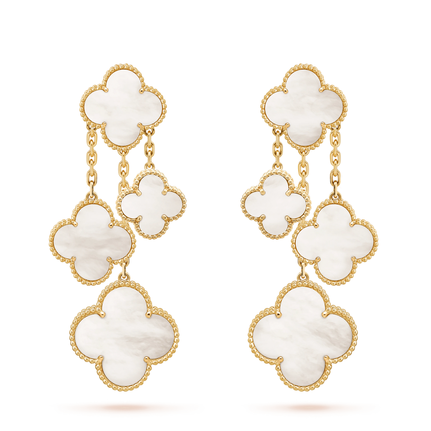 [Rose Jewellery]CLOVER EARRINGS WHITE MOP 4 MOTIFS GOLD