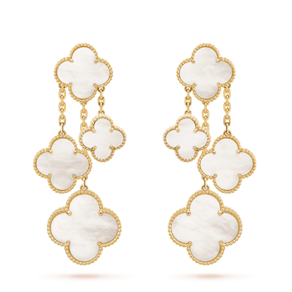 [Rose Jewellery]CLOVER EARRINGS WHITE MOP 4 MOTIFS GOLD