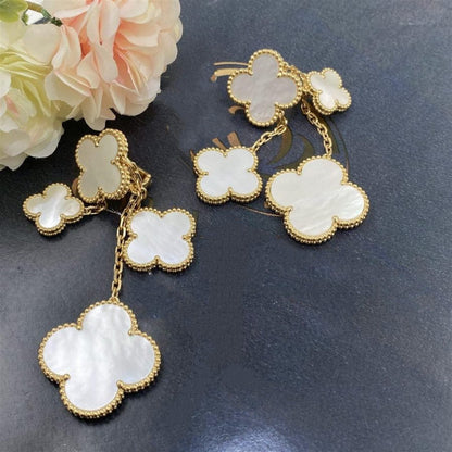 [Rose Jewellery]CLOVER EARRINGS WHITE MOP 4 MOTIFS GOLD