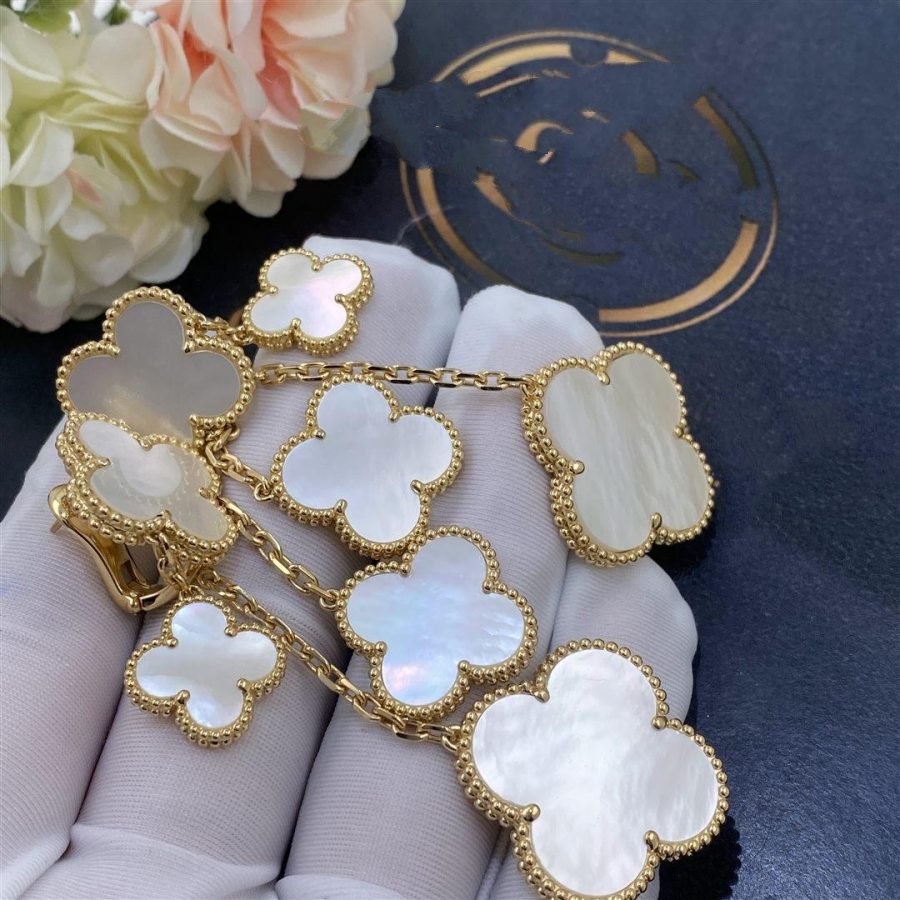 [Rose Jewellery]CLOVER EARRINGS WHITE MOP 4 MOTIFS GOLD