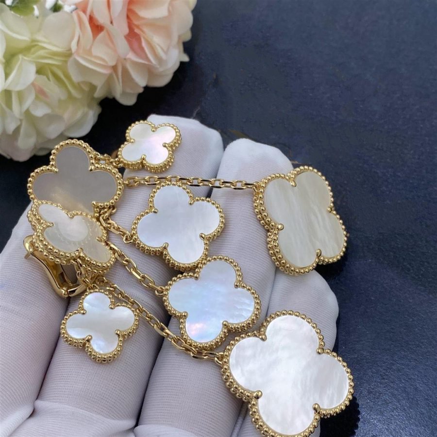 [Rose Jewellery]CLOVER EARRINGS WHITE MOP 4 MOTIFS GOLD