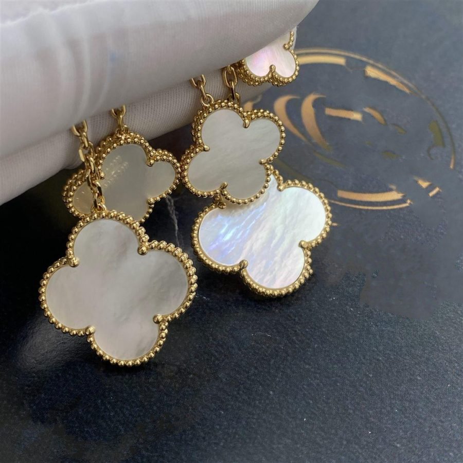 [Rose Jewellery]CLOVER EARRINGS WHITE MOP 4 MOTIFS GOLD