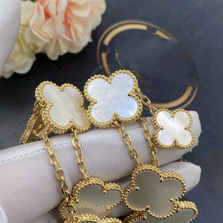 [Rose Jewellery]CLOVER EARRINGS WHITE MOP 4 MOTIFS GOLD