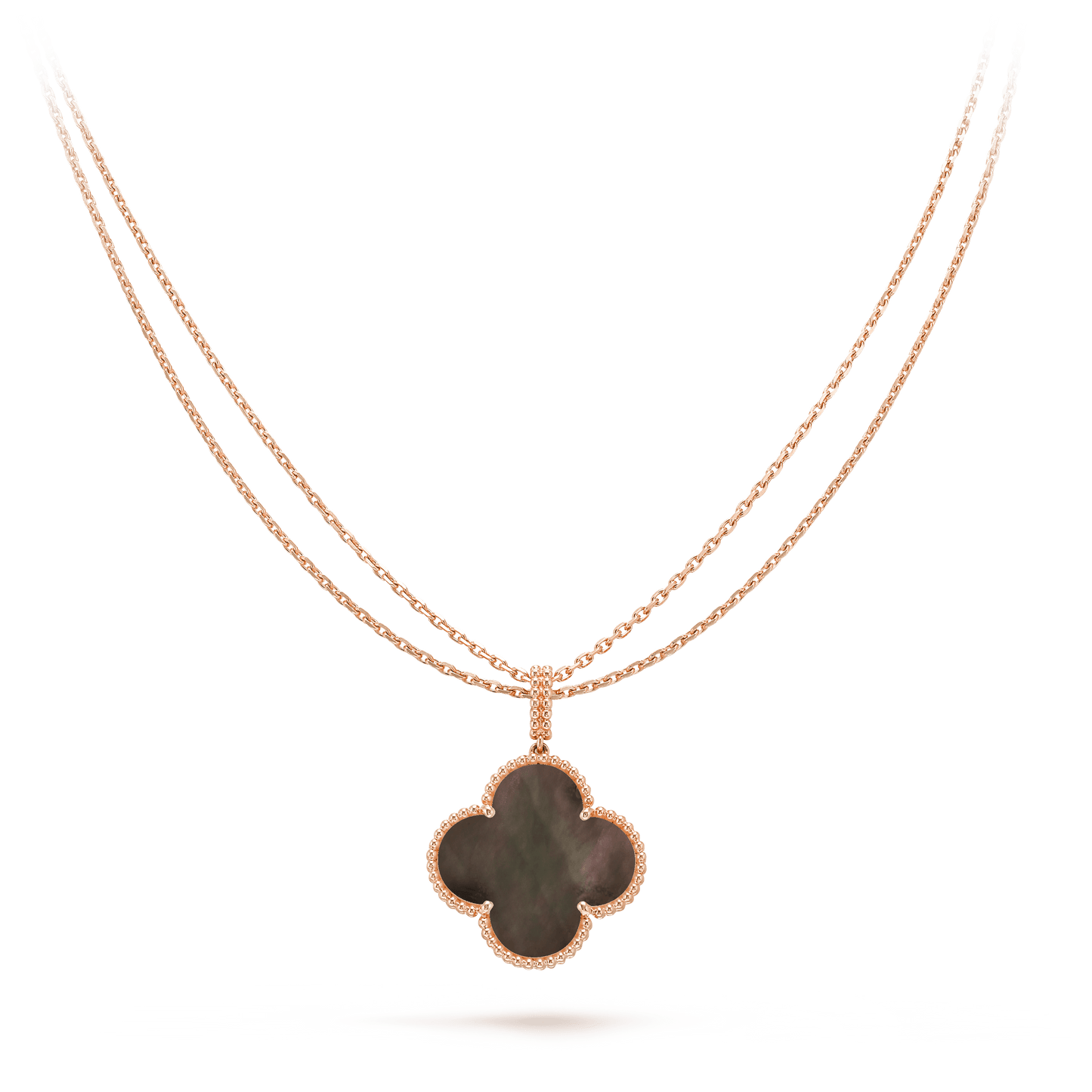 [Rose Jewellery]CLOVER 25MM GOLD DARK MOP BIG CLOVER NECKLACE