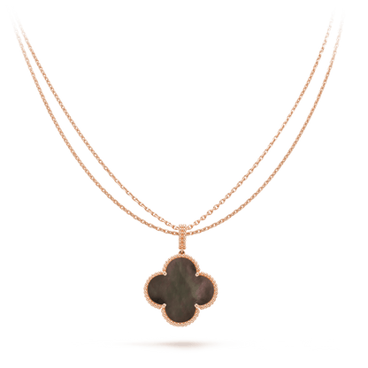 [Rose Jewellery]CLOVER 25MM GOLD DARK MOP BIG CLOVER NECKLACE