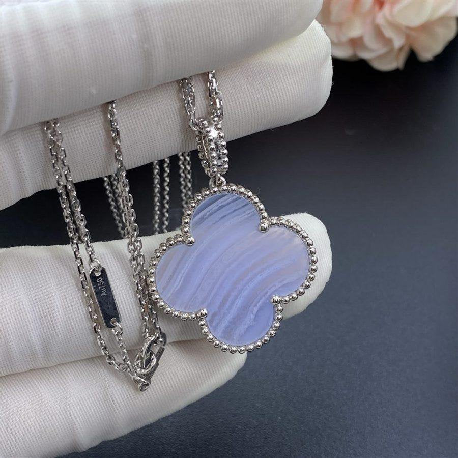 [Rose Jewellery]CLOVER SILVER CHALCEDONY BIG CLOVER NECKLACE