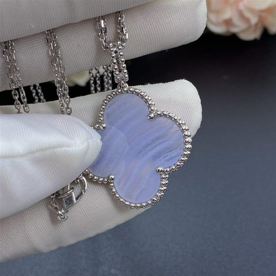 [Rose Jewellery]CLOVER SILVER CHALCEDONY BIG CLOVER NECKLACE