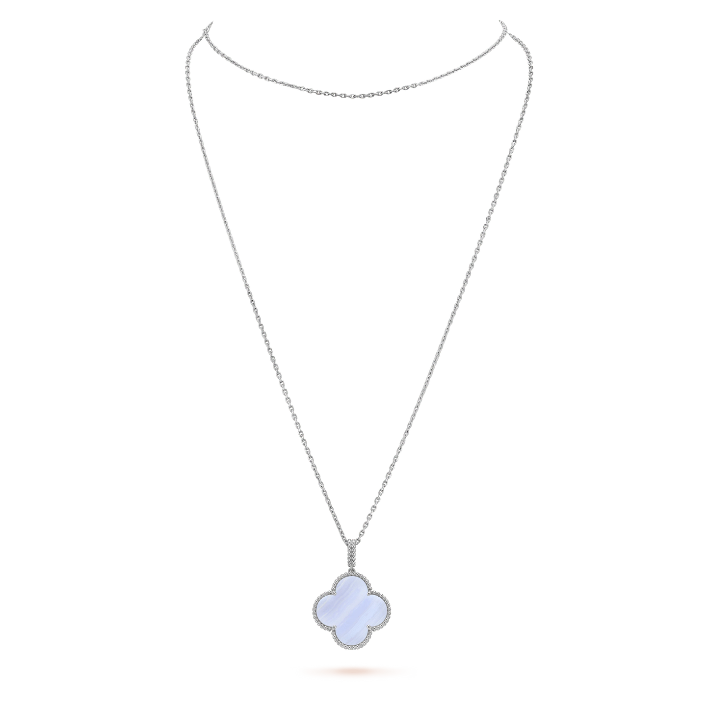 [Rose Jewellery]CLOVER SILVER CHALCEDONY BIG CLOVER NECKLACE