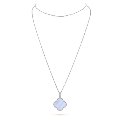 [Rose Jewellery]CLOVER SILVER CHALCEDONY BIG CLOVER NECKLACE