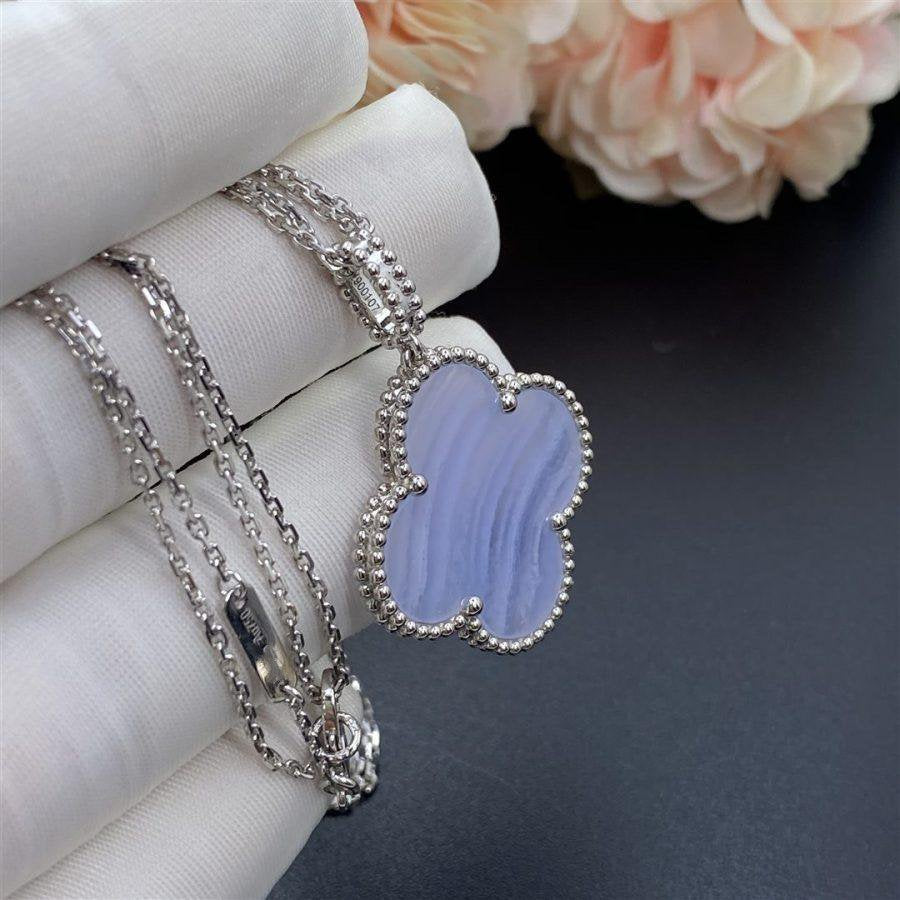 [Rose Jewellery]CLOVER SILVER CHALCEDONY BIG CLOVER NECKLACE