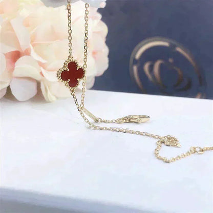 [Rose Jewellery]CLOVER  CARNELIAN SINGLE FLOWER BRACELET