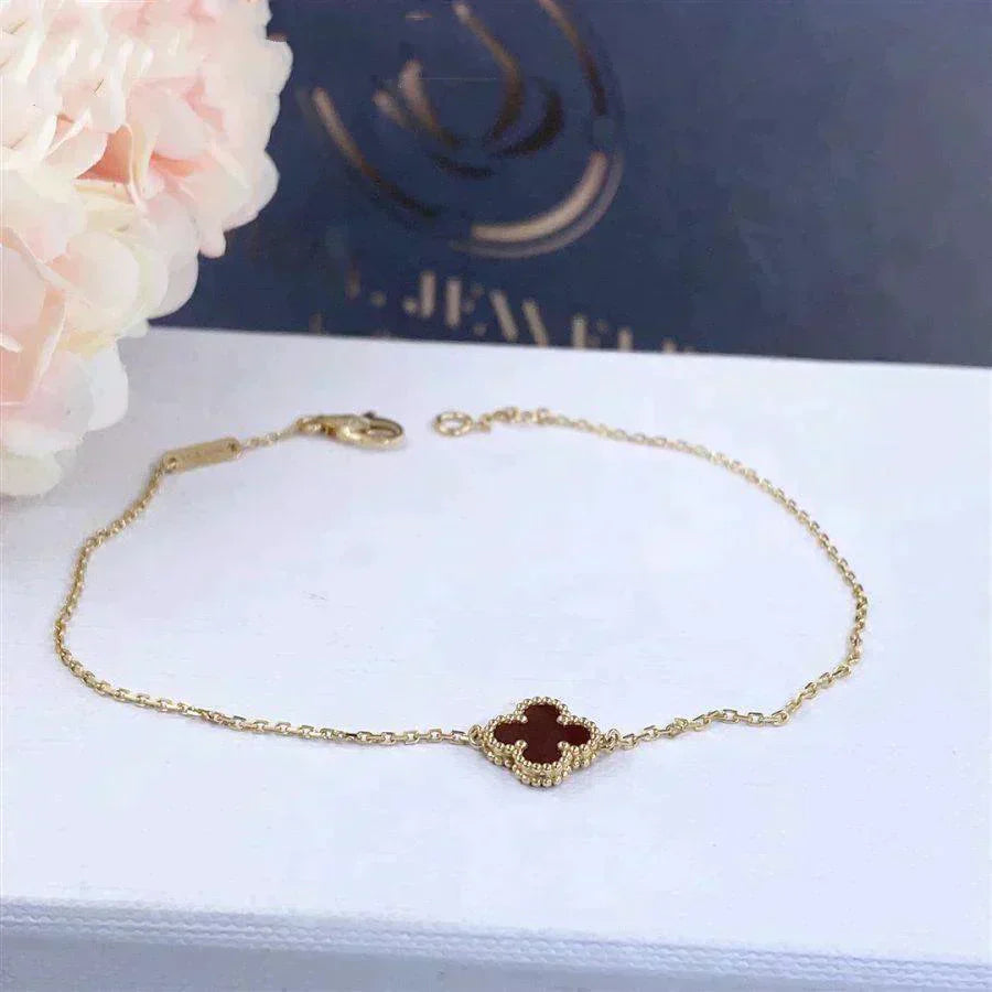 [Rose Jewellery]CLOVER  CARNELIAN SINGLE FLOWER BRACELET