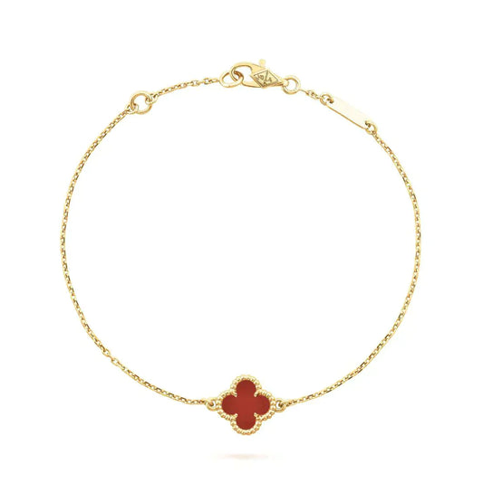 [Rose Jewellery]CLOVER  CARNELIAN SINGLE FLOWER BRACELET