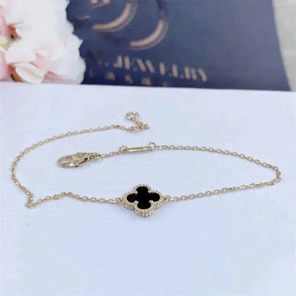 [Rose Jewellery]CLOVER ONYX SINGLE FLOWER BRACELET