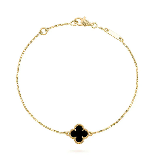 [Rose Jewellery]CLOVER ONYX SINGLE FLOWER BRACELET