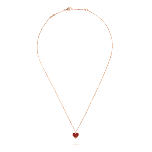 [Rose Jewellery]SWEET CLOVER CARNELIAN HEART NECKLACE