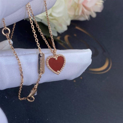 [Rose Jewellery]SWEET CLOVER CARNELIAN HEART NECKLACE