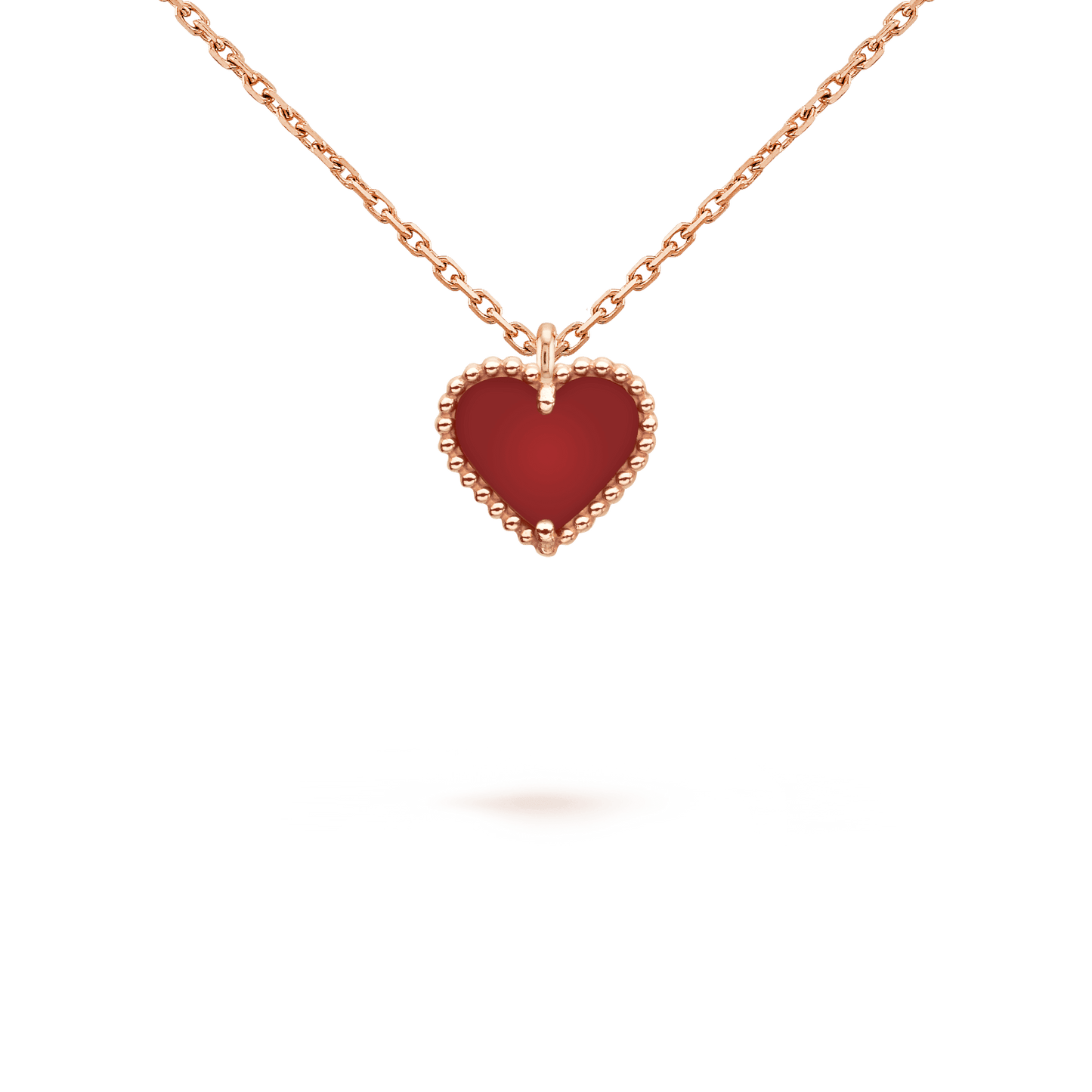 [Rose Jewellery]SWEET CLOVER CARNELIAN HEART NECKLACE