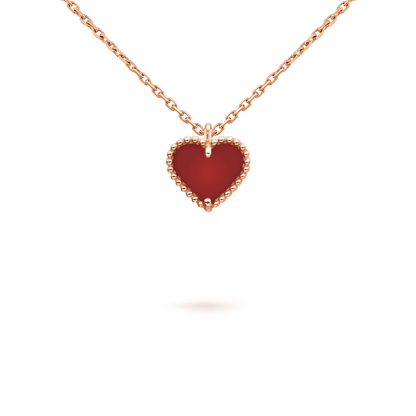 [Rose Jewellery]SWEET CLOVER CARNELIAN HEART NECKLACE