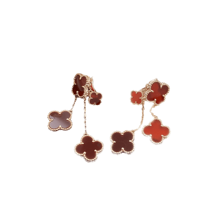 [Rose Jewellery]CLOVER EARRINGS CARNELIAN 4 MOTIFS PINK GOLD