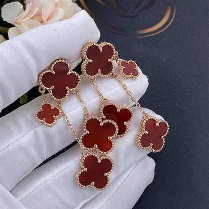 [Rose Jewellery]CLOVER EARRINGS CARNELIAN 4 MOTIFS PINK GOLD