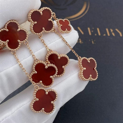 [Rose Jewellery]CLOVER EARRINGS CARNELIAN 4 MOTIFS PINK GOLD