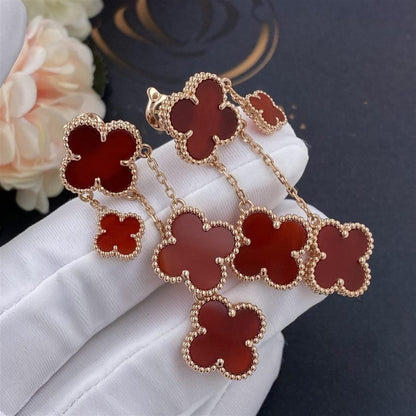 [Rose Jewellery]CLOVER EARRINGS CARNELIAN 4 MOTIFS PINK GOLD