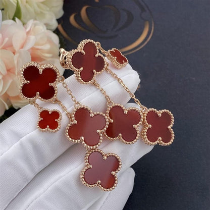 [Rose Jewellery]CLOVER EARRINGS CARNELIAN 4 MOTIFS PINK GOLD