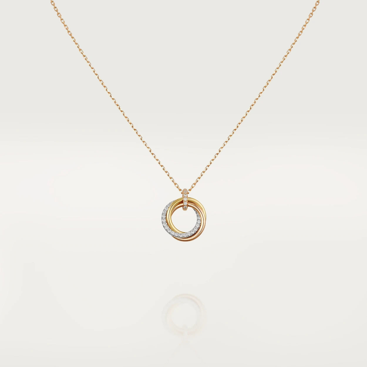 [Rose Jewellery]TRINITY NECKLACE SILVER GOLD PINK GOLD DIAMONDS